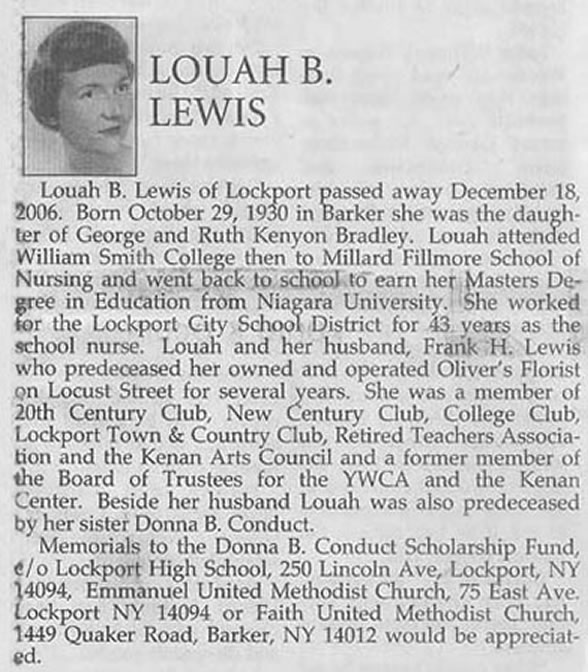 Obituary - Louah Ruth (Bradley) Lewis
